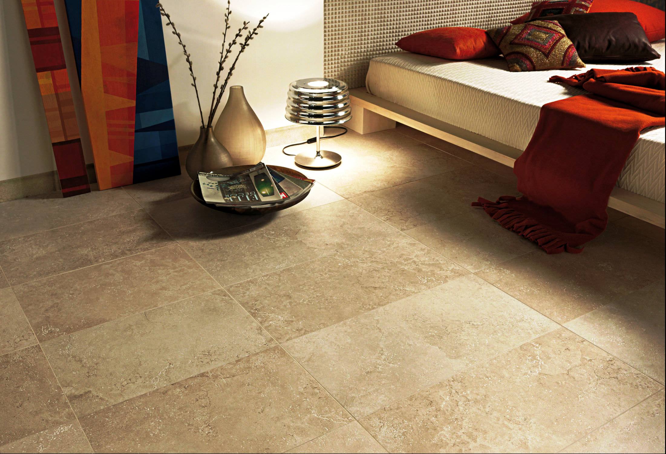 Nice Cream Minimalist Sytle Tile Flooring Can Be Decor With